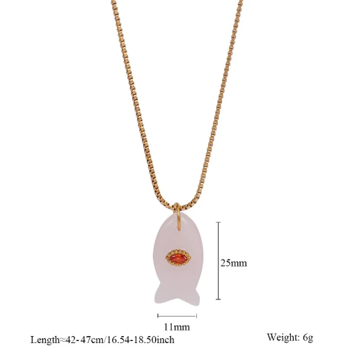 Lindo Pez Acero inoxidable 304  - Dorado - COL057