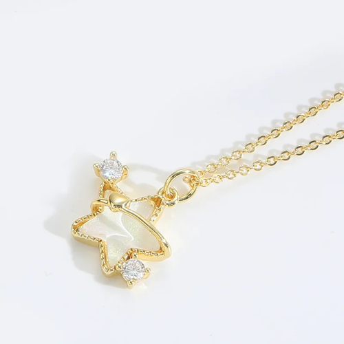 Collar Estrella Blanca - Dorado - COL160