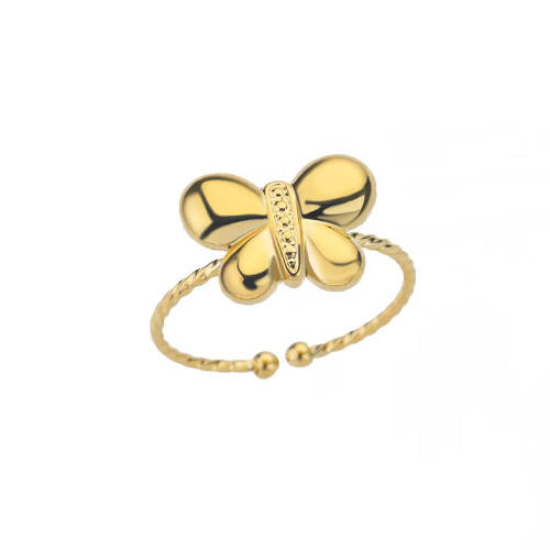 Anillo Ajustable Estilo Mariposa - Dorado - ANI161