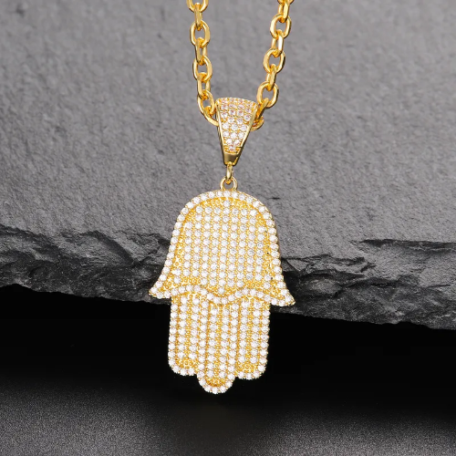 Collar Meduza con Microdiamantes - Dorado - COL198