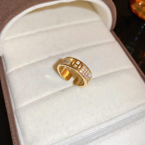 Estilo Hermes Ajustable con Microdiamantes - Dorado - ANI048