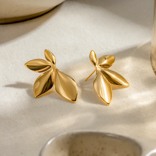 Arete Estilo Hoja - Dorado - ART136