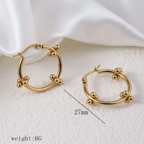 Aretes con flores de Balin - Dorado - ART090