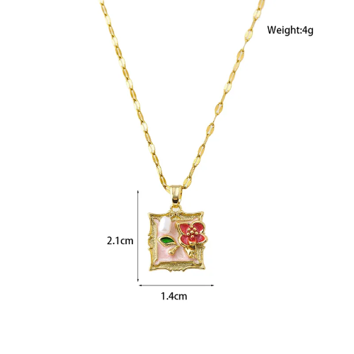 Elegante Señora Estilo Simple Flor - Dorado - COL056