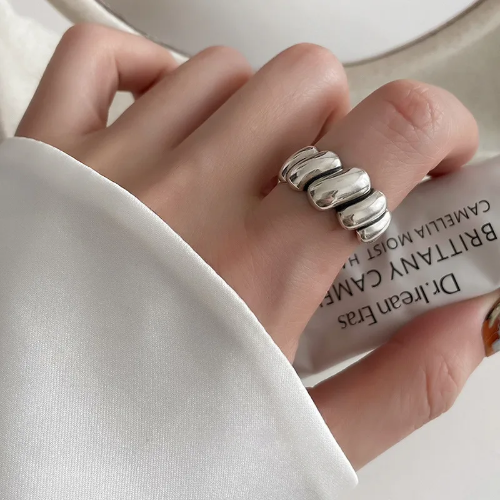 Anillo Ajustable Estilo Vintage - Plateado - ANI114
