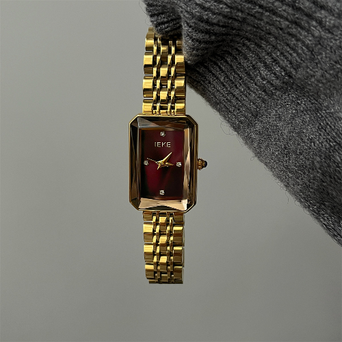 IEKE Reloj Dorado cuarzo elegante