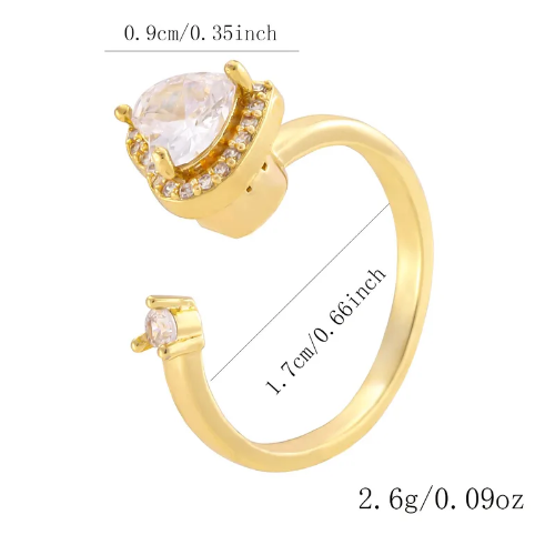 Anillo Anit-estres Corzón Blanco - Dorado - ANI095