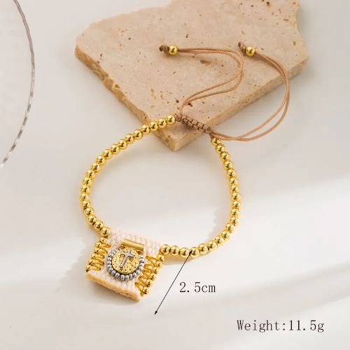 Cruz Fe religiosa Con Cuentas - Dorado - PUL021