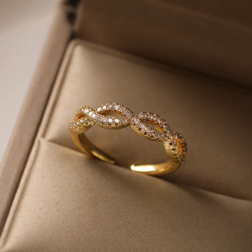 Anillo Ajustable Entrelazado - Dorado - ANI145