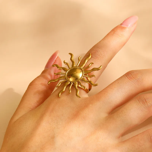 Anillo Ajustable Sol Radiante - Dorado - ANI164