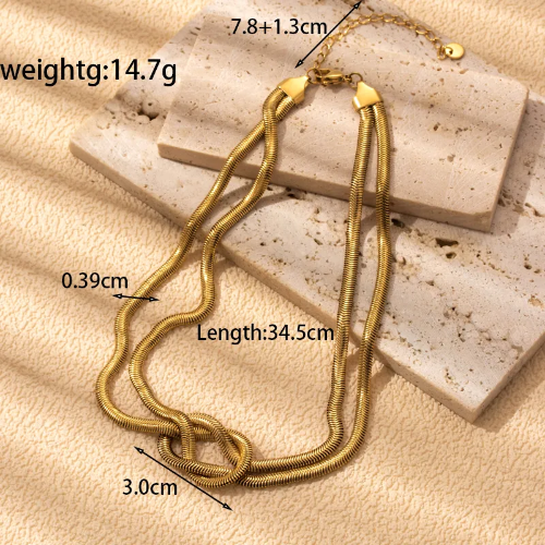 Estilo Simple Nudo Acero Inoxidable - Dorado - COL35822121