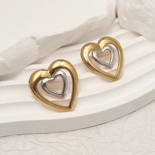Estilo Simple Forma De Corazón Pulido Metal mixto - Multicolor - ART048