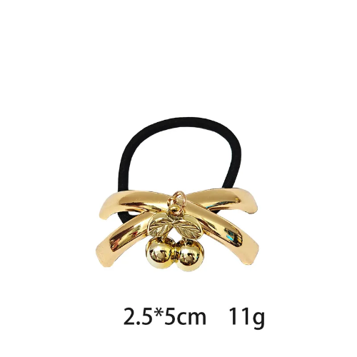Pinza Cherry Con Moño - Dorado - PIN048