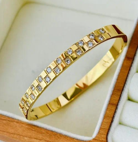 Brazalete con Circoneas - Dorado - BRA093