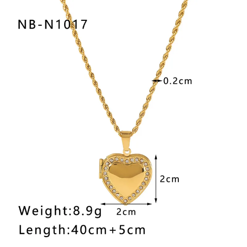 Collar Corazón para mini fotografía - Dorado - COL140