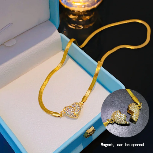 Elegante Forma De Corazón Acero inoxidable 304 - Dorado - COL012
