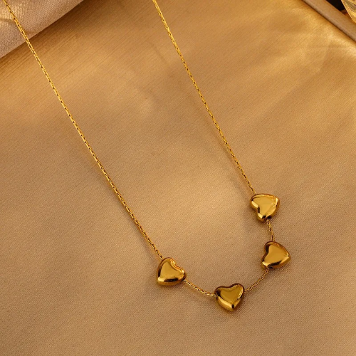 Collar Cuatro Corazones - Dorado - COL182