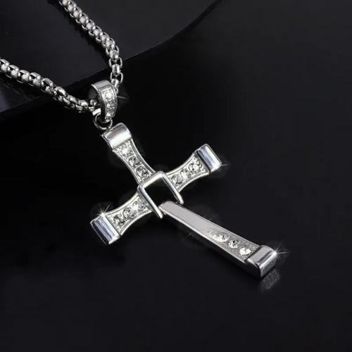Collar Estilo Cruz - Plateado - COL238
