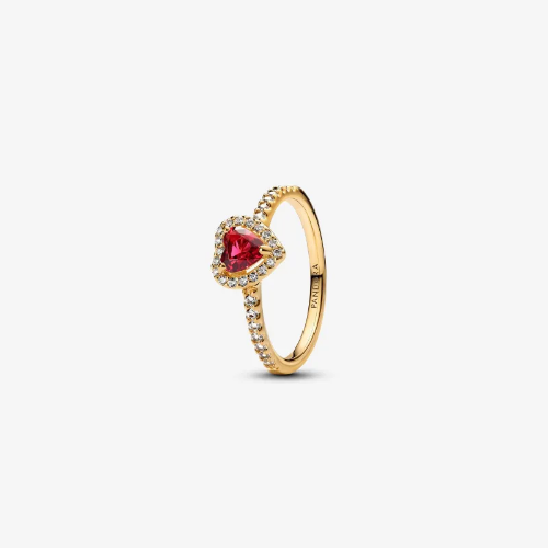 Pandora Diamante Corazón Rojo con microdiamantes - Dorado -  ANI044