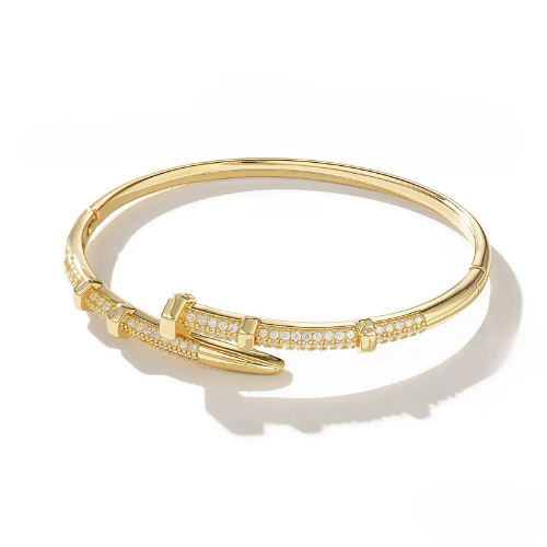 Brazalete Estilo Clavo Exagonal - Dorado - BRA085