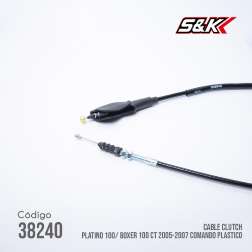 Cable clutch PLATINO 100/ BOXER 100 CT 2005-2007 COMANDO PLASTICO TERMINAL CROMADA