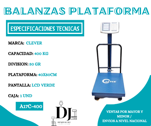 A17C-400 BALANZA CLEVER 400KG 50*45