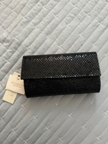 Cartera de mano negra brillante STARLET