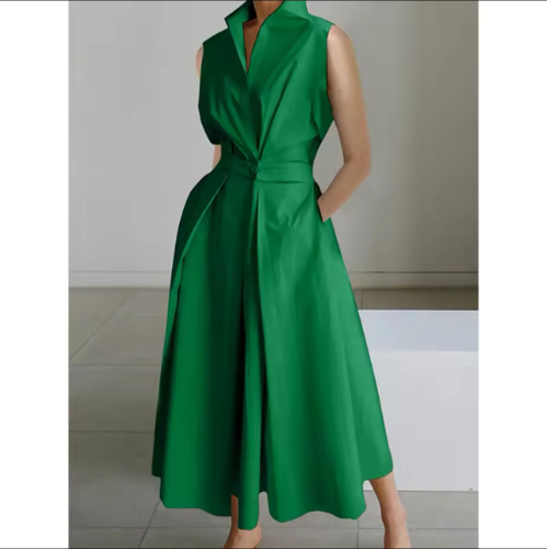 Vestido midi verde sin mangas UOOZEE MLXL
