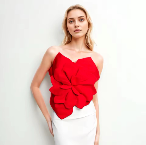 Top forma de flor grande 3 colores SML