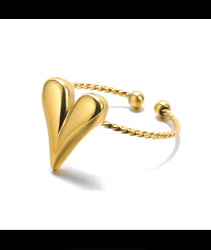 Anillo ajustable de corazon pequeño