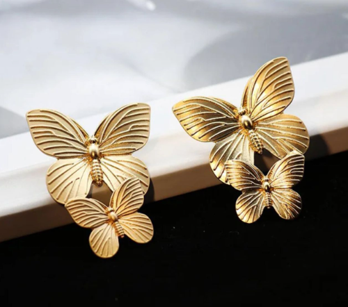 Pendientes de doble mariposa