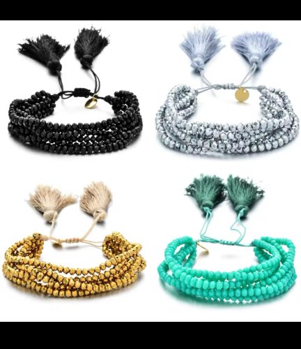 Pulsera de piedras ajustable varios colores