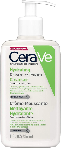 CeraVe Hydrating Cream-To-Foam Cleanser For Normal to Dry Skin 8 onz