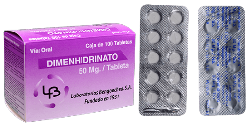 Dimenhidrinato 50 mg Tabletas