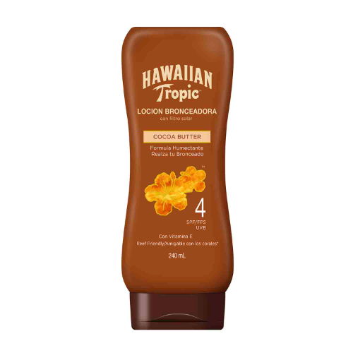 Locion Bronceadora Hawaiian  FPS 4 Tropic Cocoa Butter 240ml