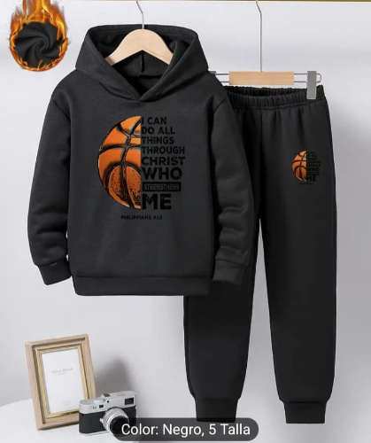 CONJUNTO MONO Y SUETER BASQUET