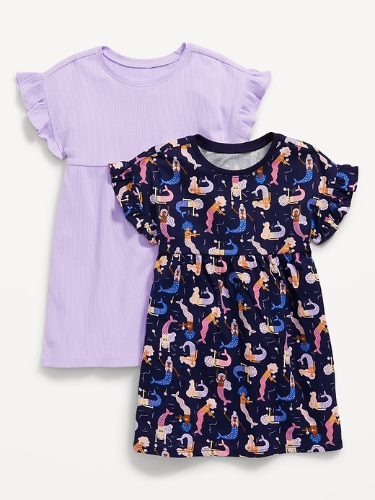 Vestidos de niña ON morado y de sirena 2T