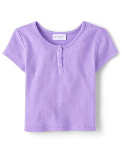 Top franela lila de niña 7-8T