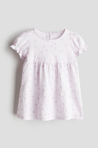 Vestido Texturizado violeta claro floral 3T