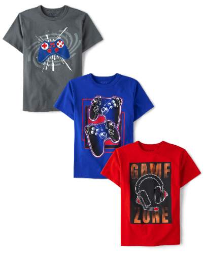 Franelas gris, azul, roja Gamer 7/8T