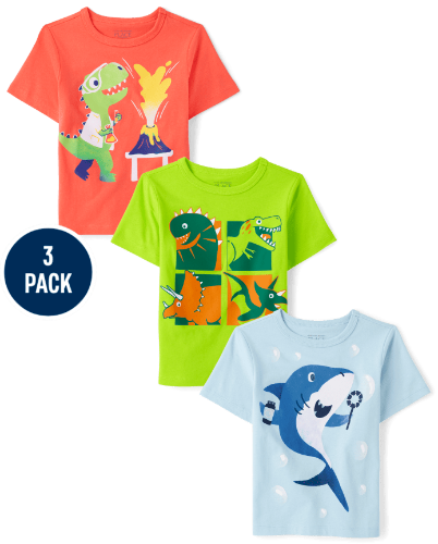 Franela de bebe tiburon y dinosaurios 18-24M