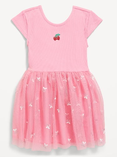 Vestido tutu rosa de cerezas 5T