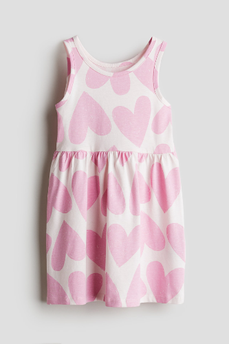 Vestido S/M rosa de corazones grandes 3/4T