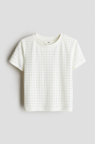 Blusa Blanca de Brillantes 12/14T