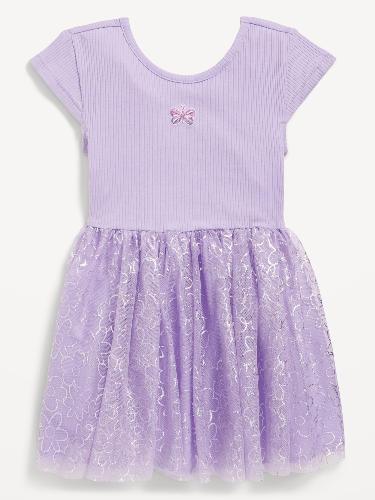 Vestido tutu lila de mariposas 4T