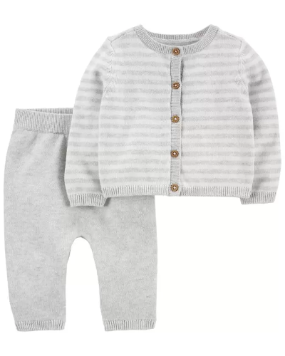 Pijama Sueter y Mono Gris 6M Carter'S