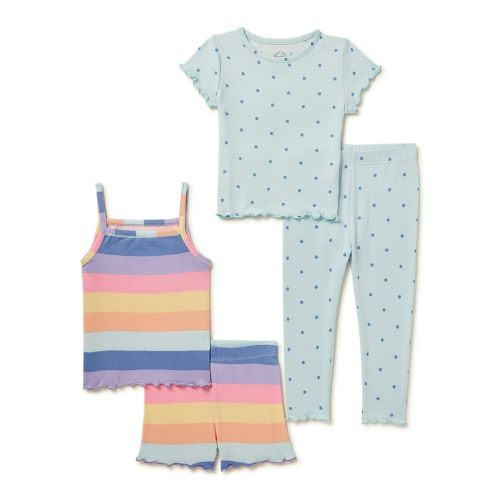 Pijama celeste de lunares pantalon largo 2T