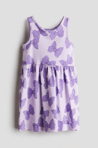 Vestido S/M lila con lazos morados 3/4T