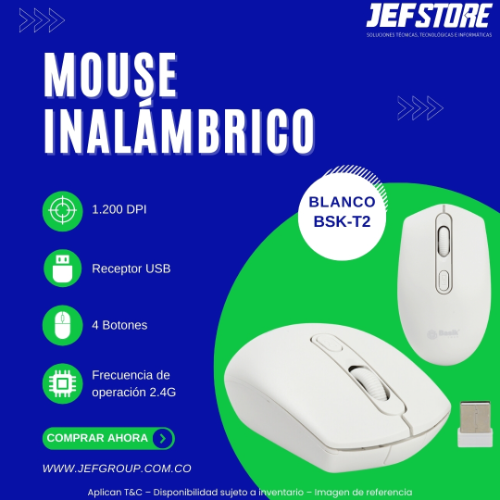 MOUSE INALÁMBRICO BASIK TECH BLANCO