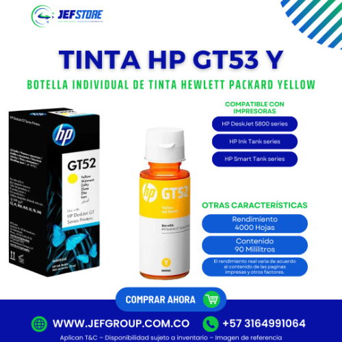 TINTA HP GT52 YELLOW